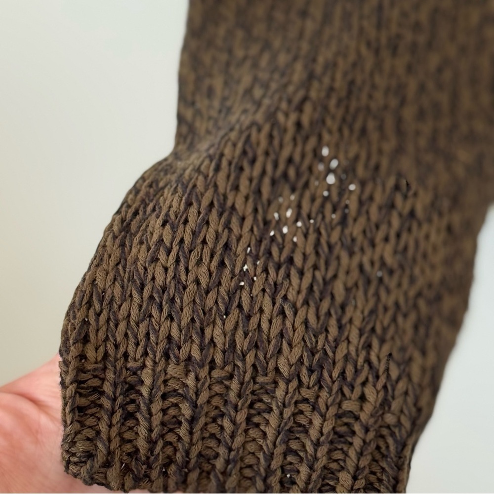 Francesca’s Harper Heritage Brown Knit Sweater Women’s Large NWT w/Elbow Patch - Picture 6 of 7